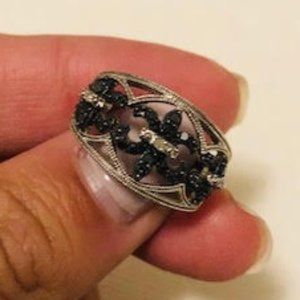 Delmar Two-Tone Fleur de Lis ring, sz 6